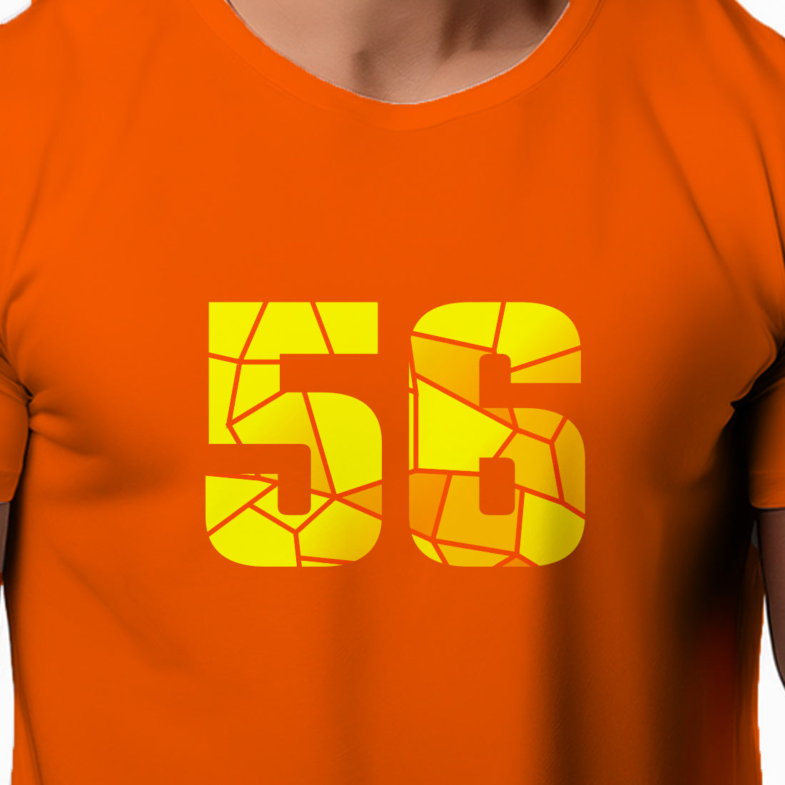 56 Number Men Unisex T-Shirt | Custom Number Graphic Tee (Orange)