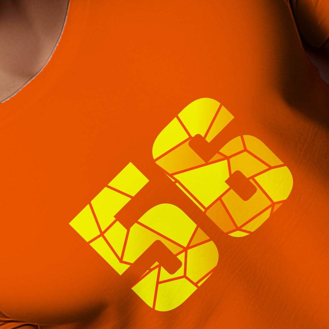 56 Number Men Unisex T-Shirt | Custom Number Graphic Tee (Orange)