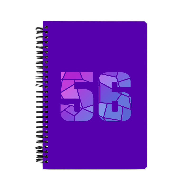 56 Number Notebook (Purple, A5 Size, 100 Pages, Ruled, 6 Pack)