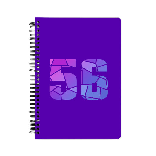 56 Number Notebook (Purple, A5 Size, 100 Pages, Ruled, 6 Pack)