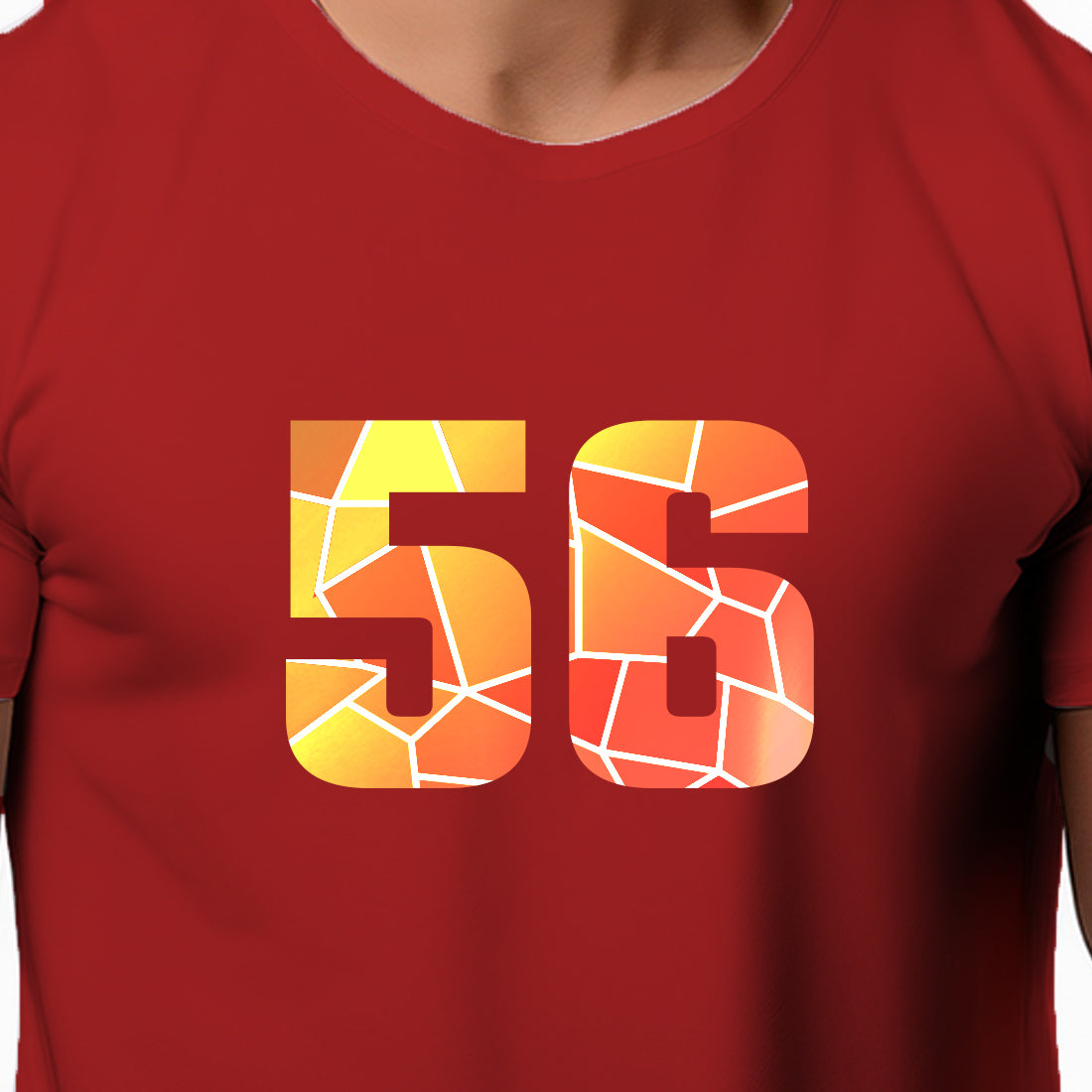 56 Number Men Unisex T-Shirt | Custom Number Graphic Tee (Red)