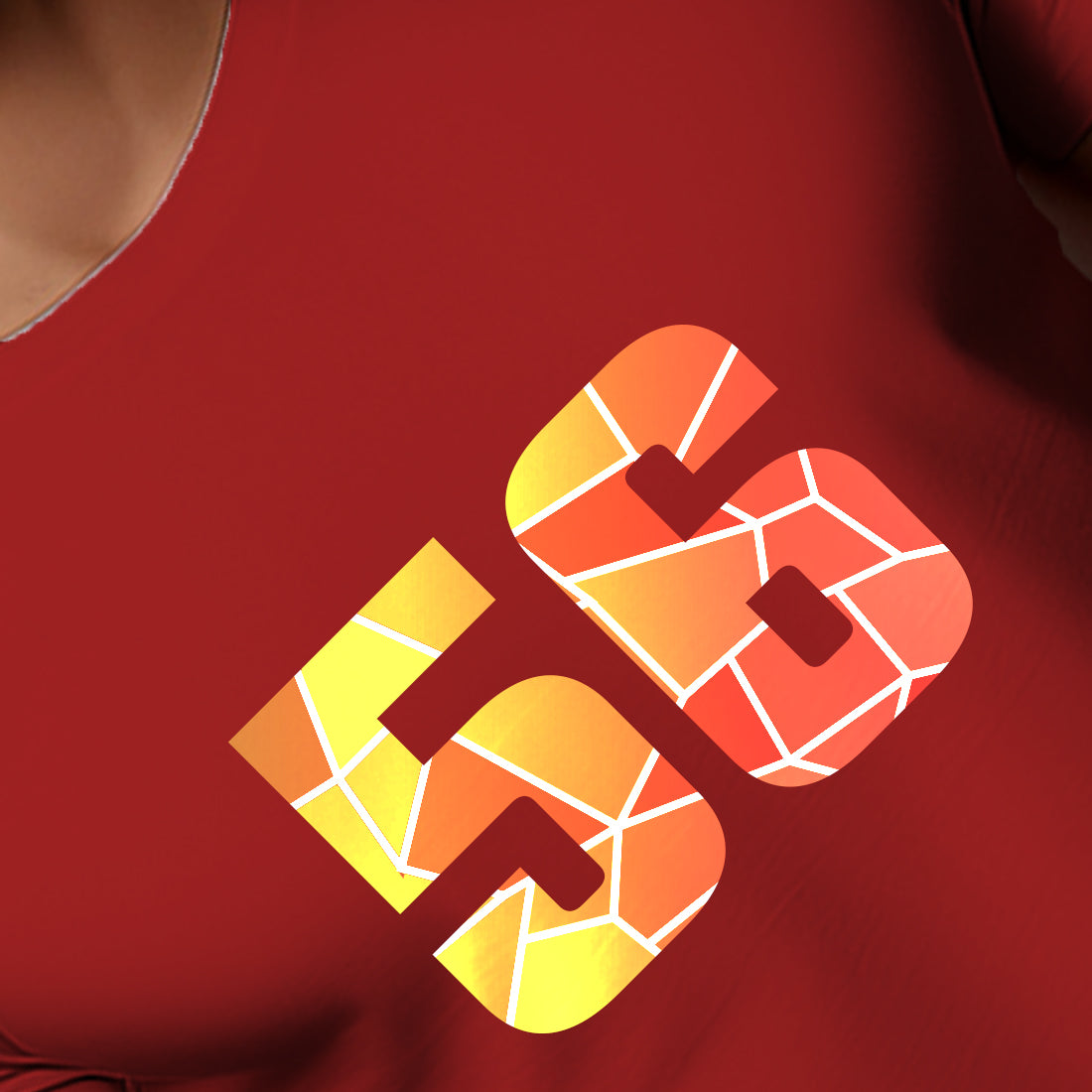 56 Number Men Unisex T-Shirt | Custom Number Graphic Tee (Red)