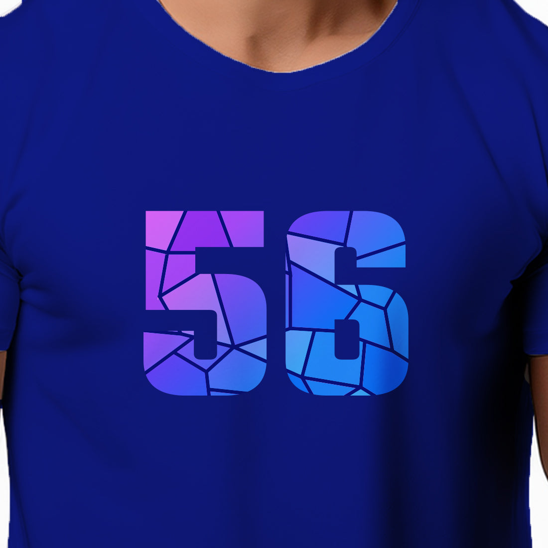 56 Number Men Unisex T-Shirt | Custom Number Graphic Tee (Royal Blue)