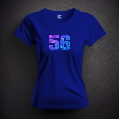 56 Number Women T-Shirt (Royal Blue) | Stylish Numeric Graphic Tee