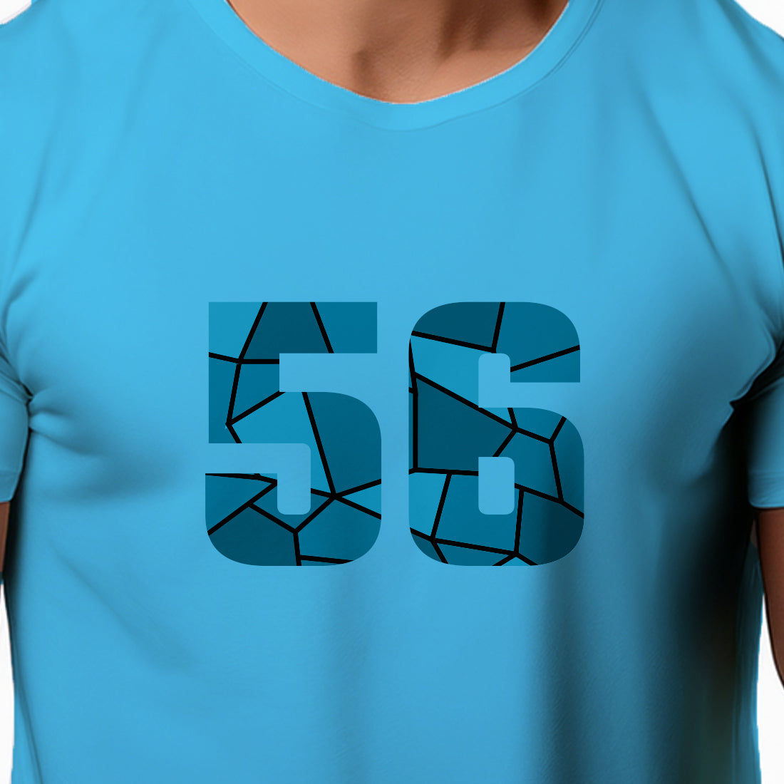 56 Number Men Unisex T-Shirt | Custom Number Graphic Tee (Sky Blue)