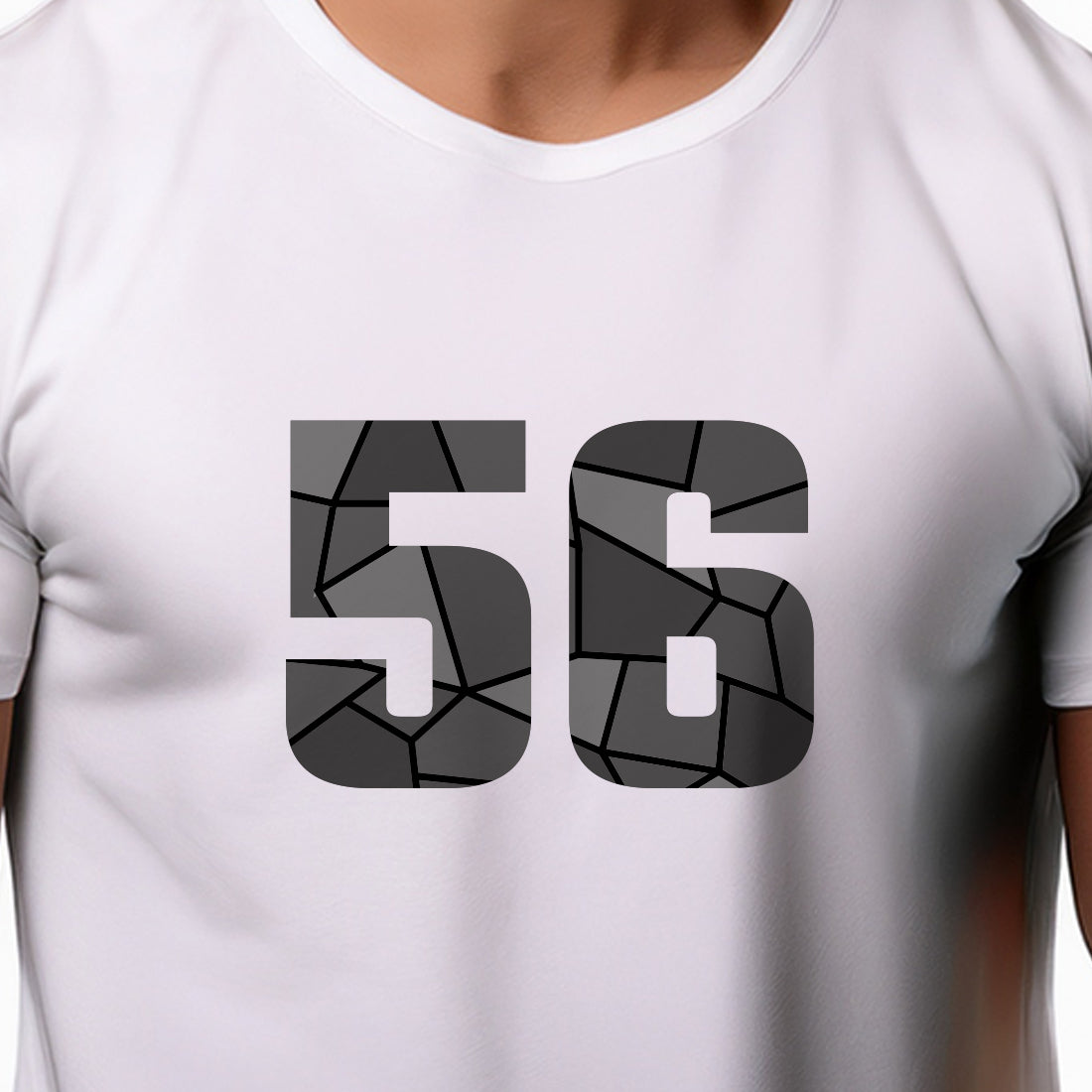 56 Number Men Unisex T-Shirt | Custom Number Graphic Tee (White)