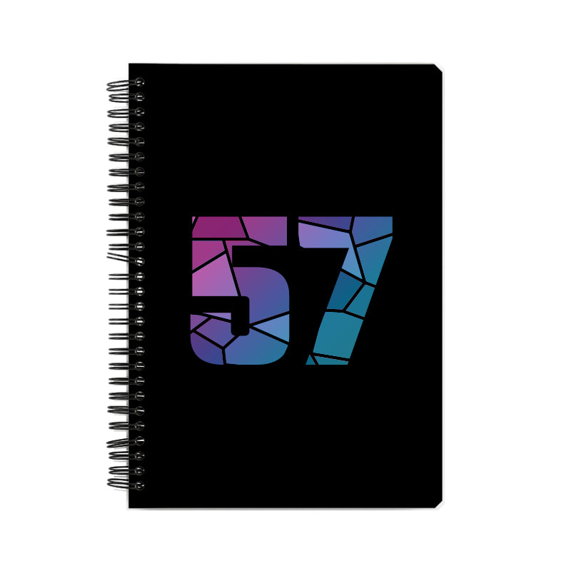 57 Number Notebook (Black, A5 Size, 100 Pages, Ruled, 6 Pack)