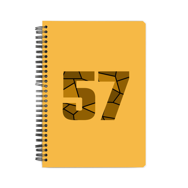 57 Number Notebook (Golden Yellow, A5 Size, 100 Pages, Ruled, 6 Pack)