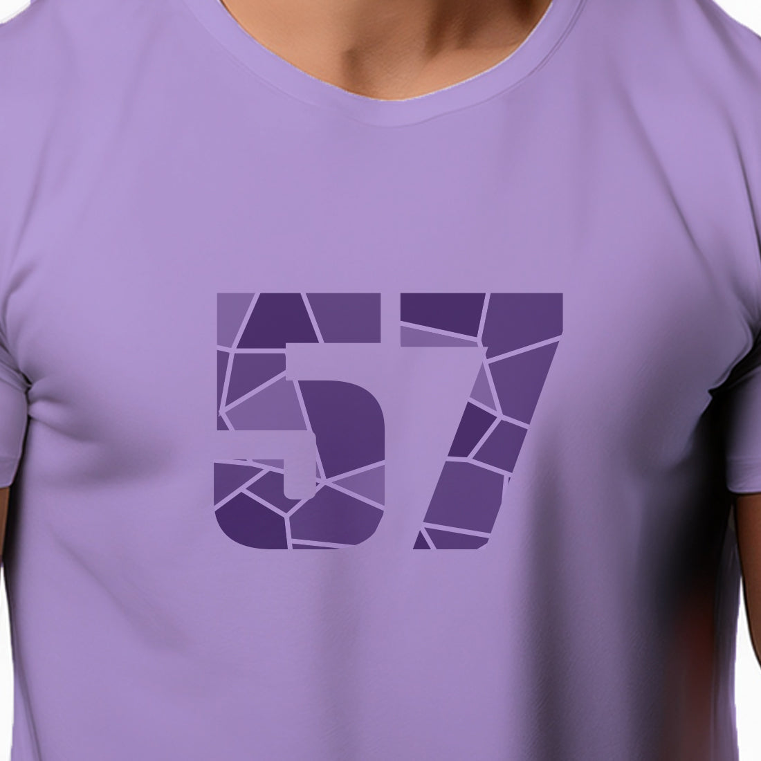 57 Number Men Unisex T-Shirt | Custom Number Graphic Tee (Iris Lavender)