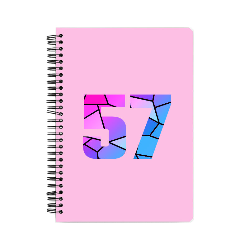 57 Number Notebook (Light Pink, A5 Size, 100 Pages, Ruled, 6 Pack)