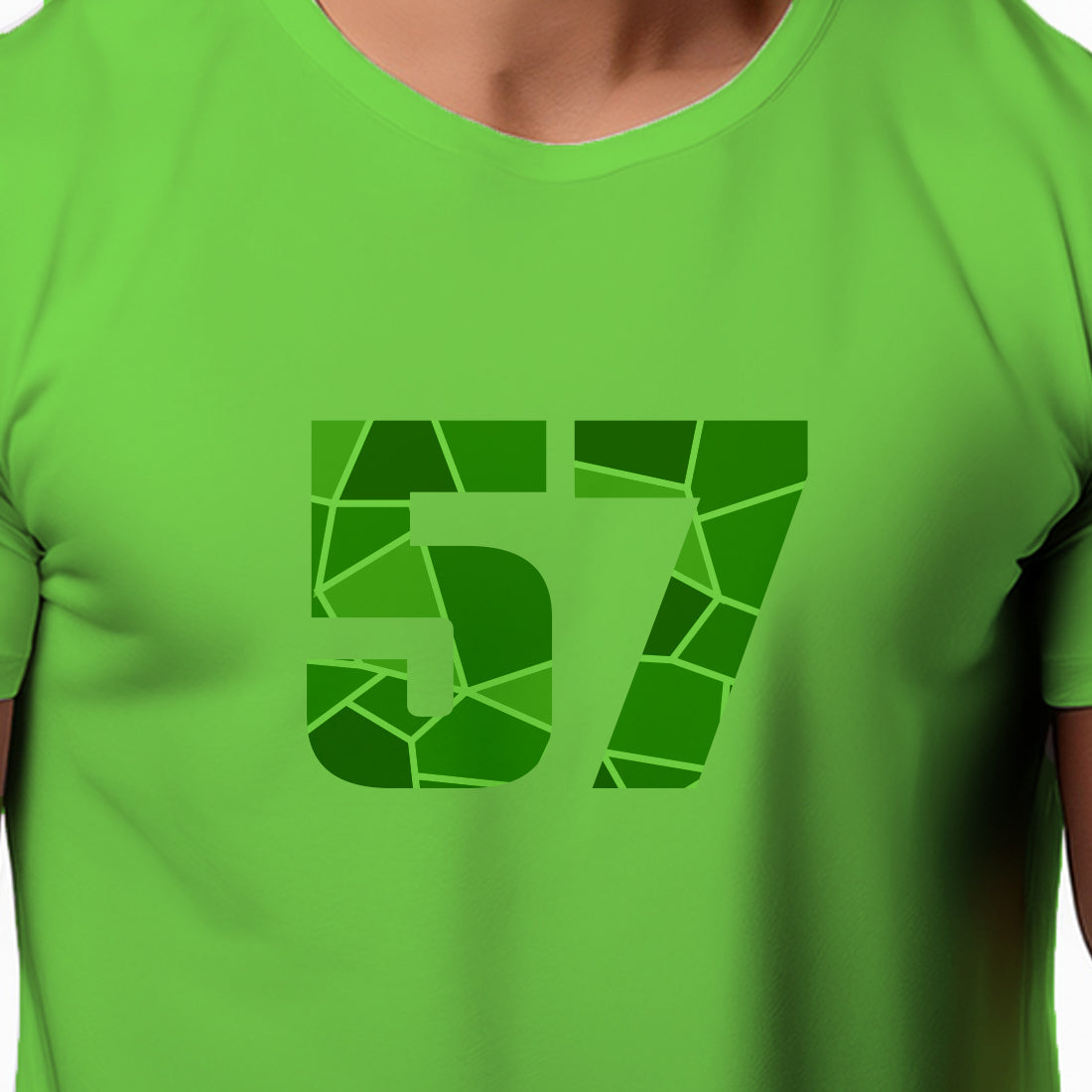 57 Number Men Unisex T-Shirt | Custom Number Graphic Tee (Liril Green)