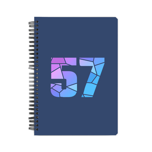 57 Number Notebook (Navy Blue, A5 Size, 100 Pages, Ruled, 6 Pack)