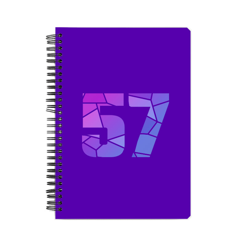 57 Number Notebook (Purple, A5 Size, 100 Pages, Ruled, 6 Pack)