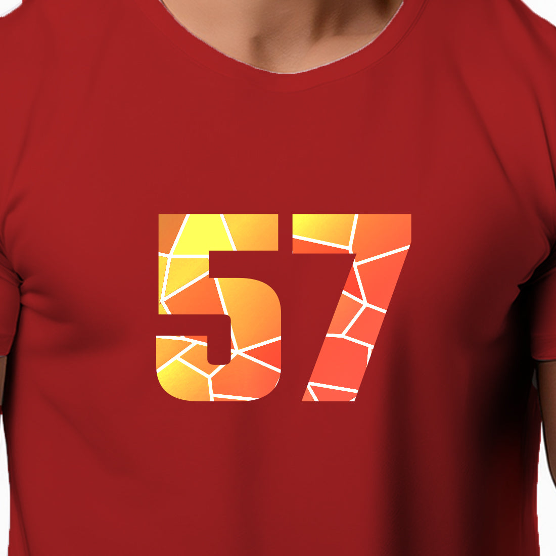 57 Number Men Unisex T-Shirt | Custom Number Graphic Tee (Red)