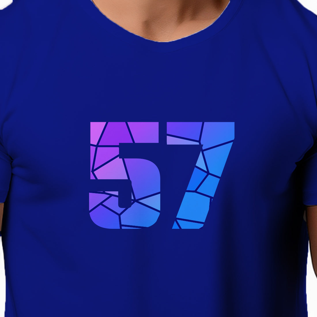57 Number Men Unisex T-Shirt | Custom Number Graphic Tee (Royal Blue)