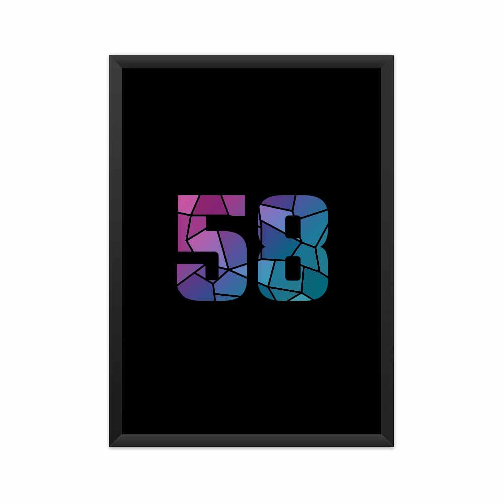 58 Number Framed Poster