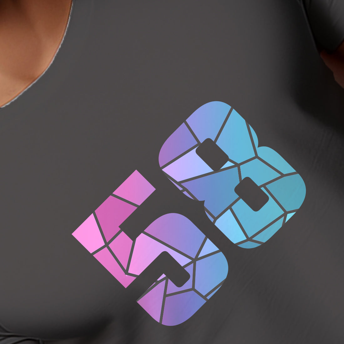 58 Number Men Unisex T-Shirt | Custom Number Graphic Tee (Charcoal Grey)
