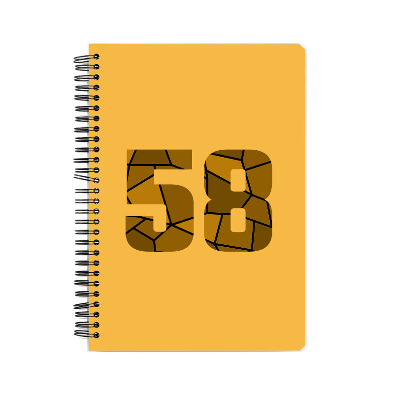 58 Number Notebook (Golden Yellow, A5 Size, 100 Pages, Ruled, 6 Pack)