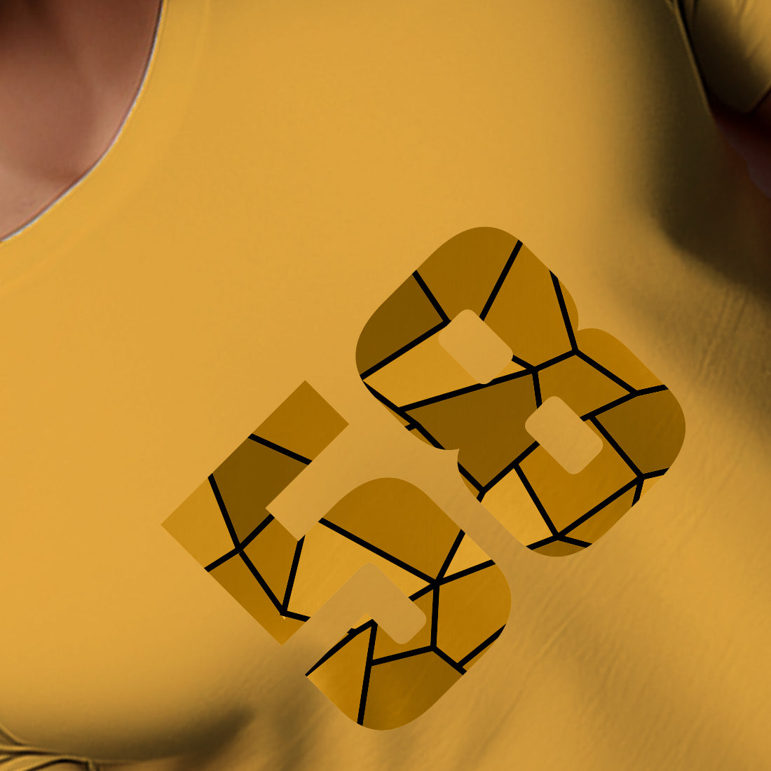 58 Number Men Unisex T-Shirt | Custom Number Graphic Tee (Golden Yellow)