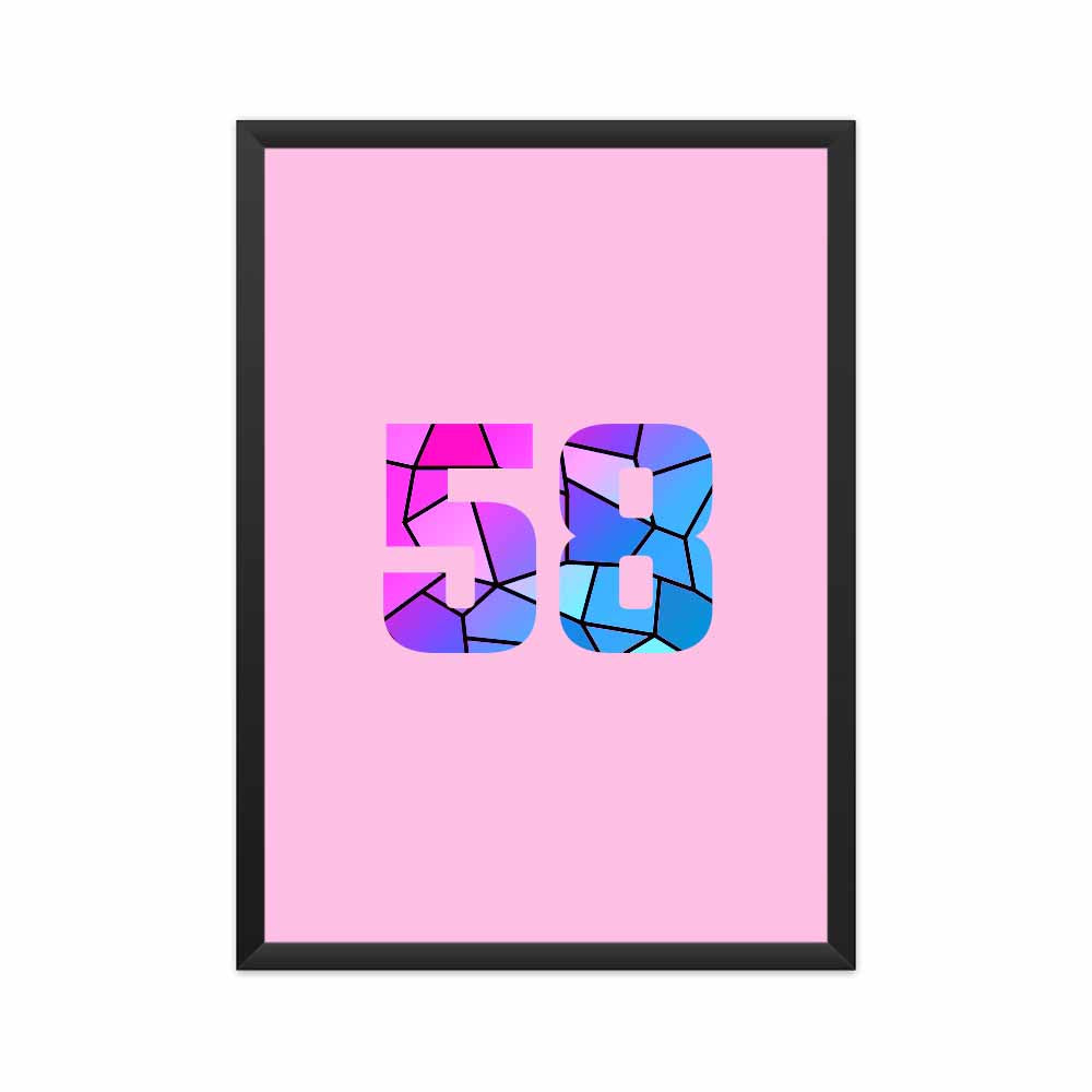 58 Number Framed Poster