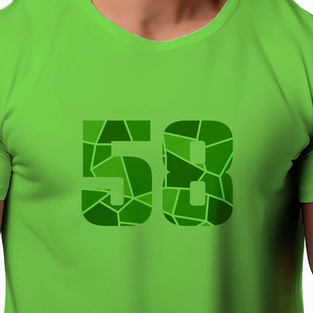 58 Number Men Unisex T-Shirt | Custom Number Graphic Tee (Liril Green)
