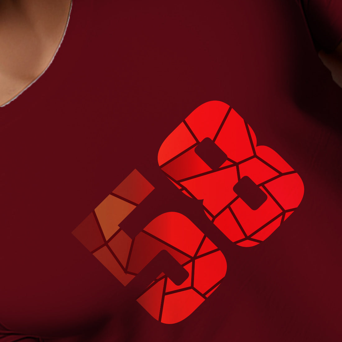 58 Number Men Unisex T-Shirt | Custom Number Graphic Tee (Maroon)