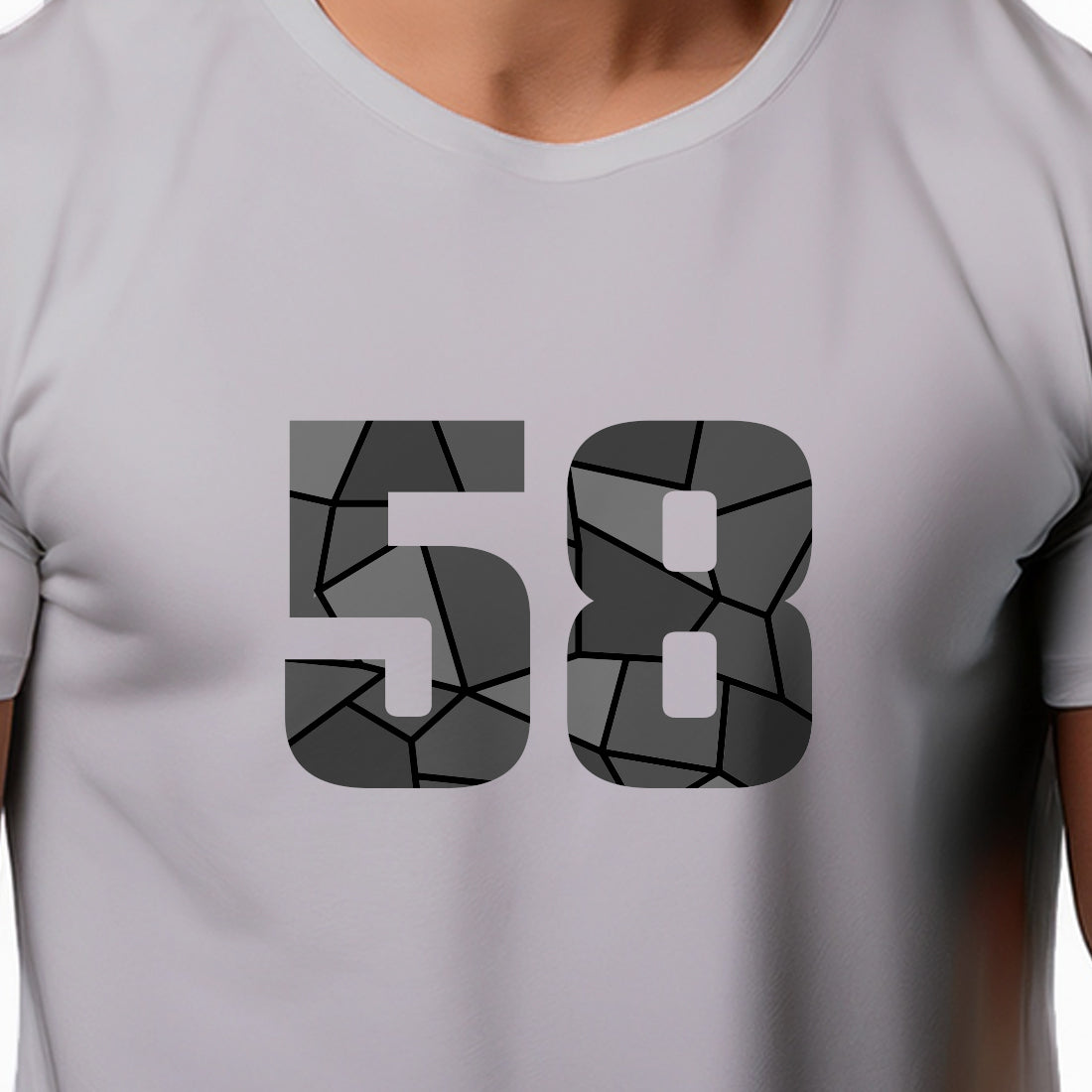 58 Number Men Unisex T-Shirt | Custom Number Graphic Tee (Melange Grey)