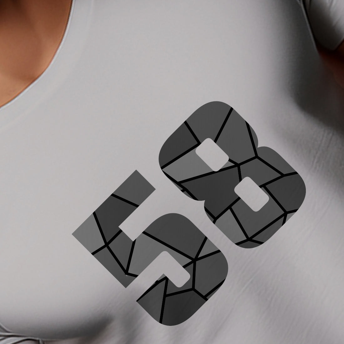 58 Number Men Unisex T-Shirt | Custom Number Graphic Tee (Melange Grey)