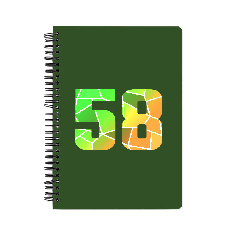 58 Number Notebook (Olive Green, A5 Size, 100 Pages, Ruled, 6 Pack)