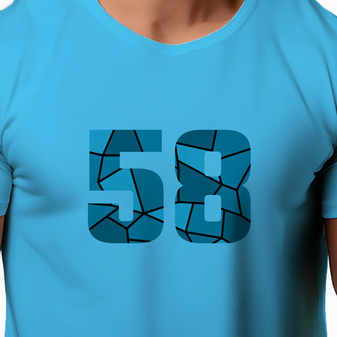 58 Number Men Unisex T-Shirt | Custom Number Graphic Tee (Sky Blue)