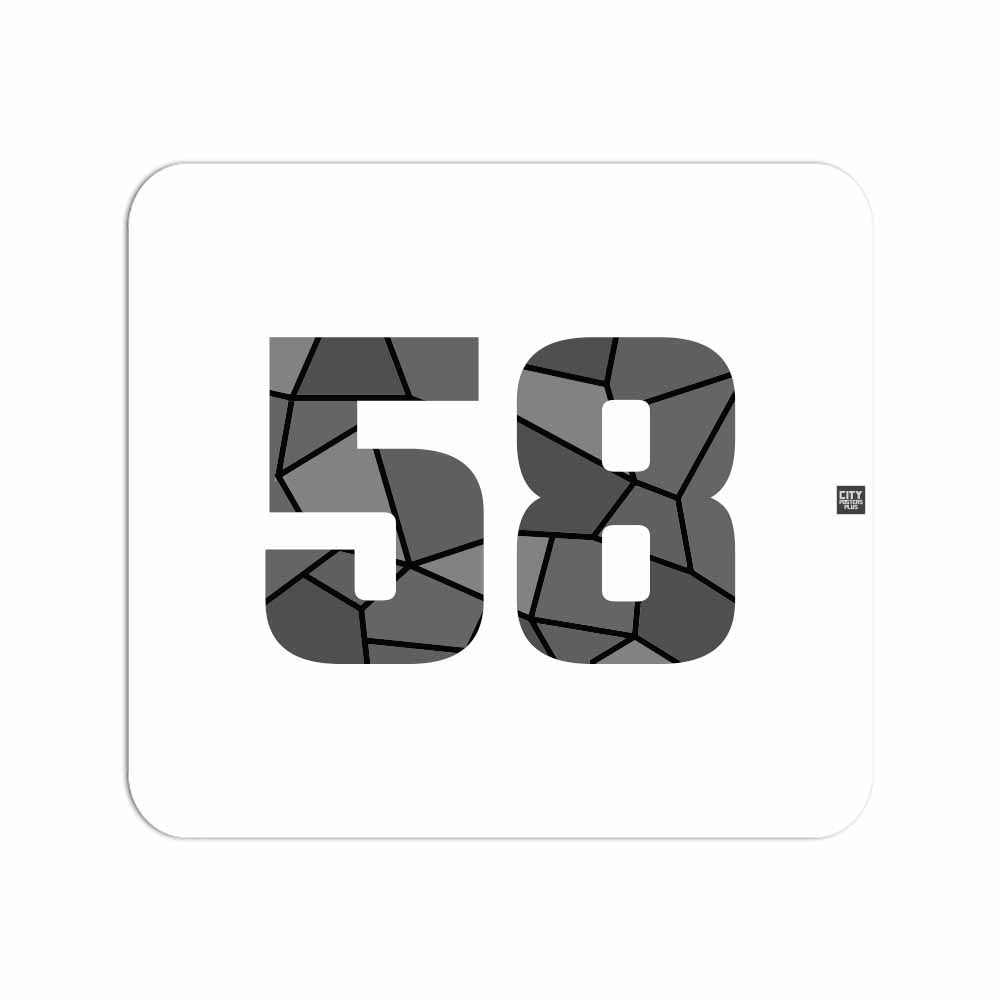 58 Number Mousepad (White)