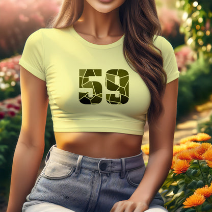 59 Number Women Crop Top (Butter Yellow)