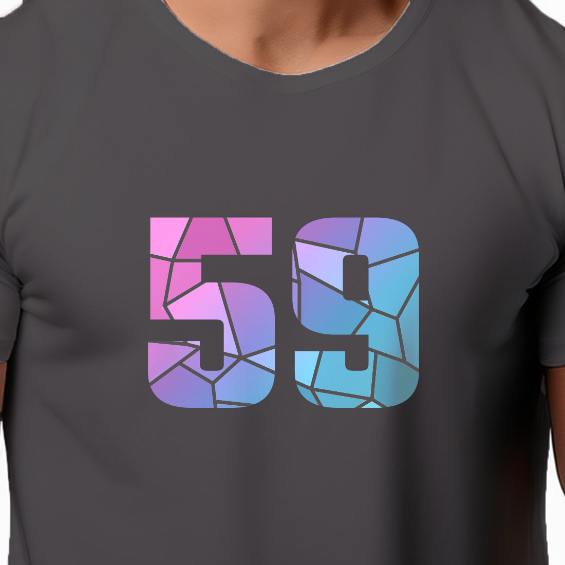 59 Number Men Unisex T-Shirt | Custom Number Graphic Tee (Charcoal Grey)