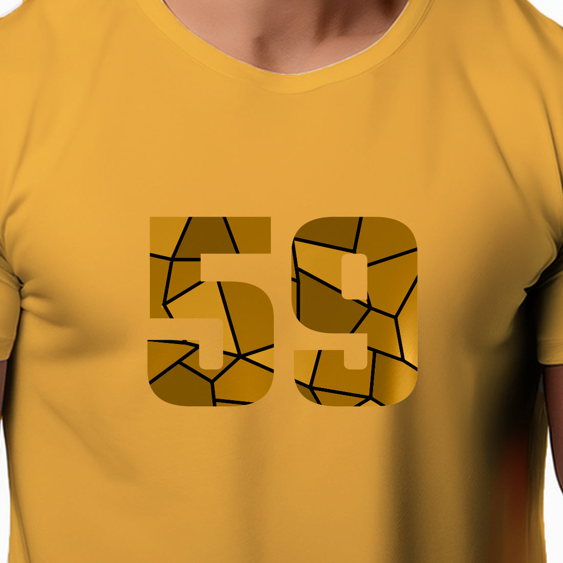 59 Number Men Unisex T-Shirt | Custom Number Graphic Tee (Golden Yellow)
