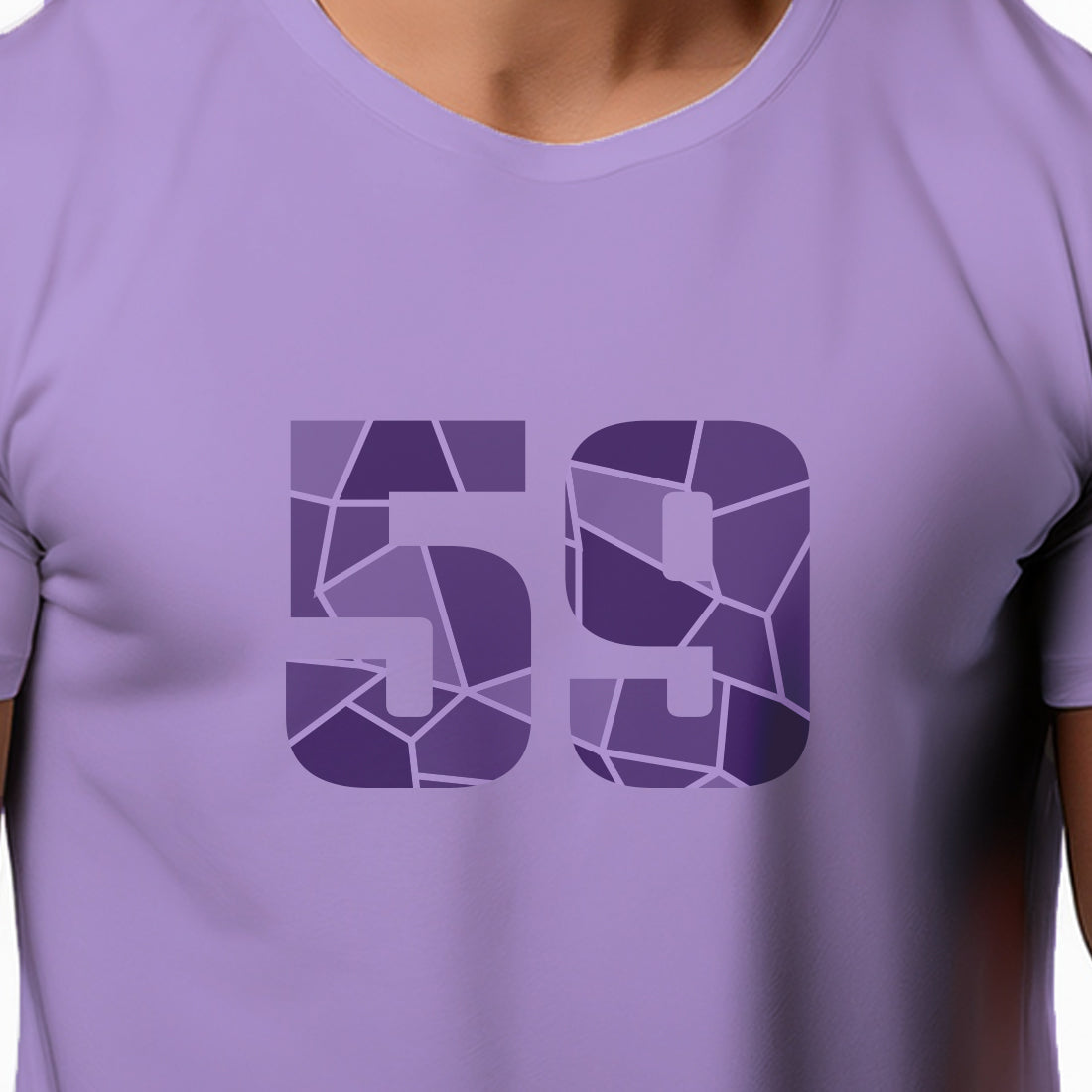 59 Number Men Unisex T-Shirt | Custom Number Graphic Tee (Iris Lavender)