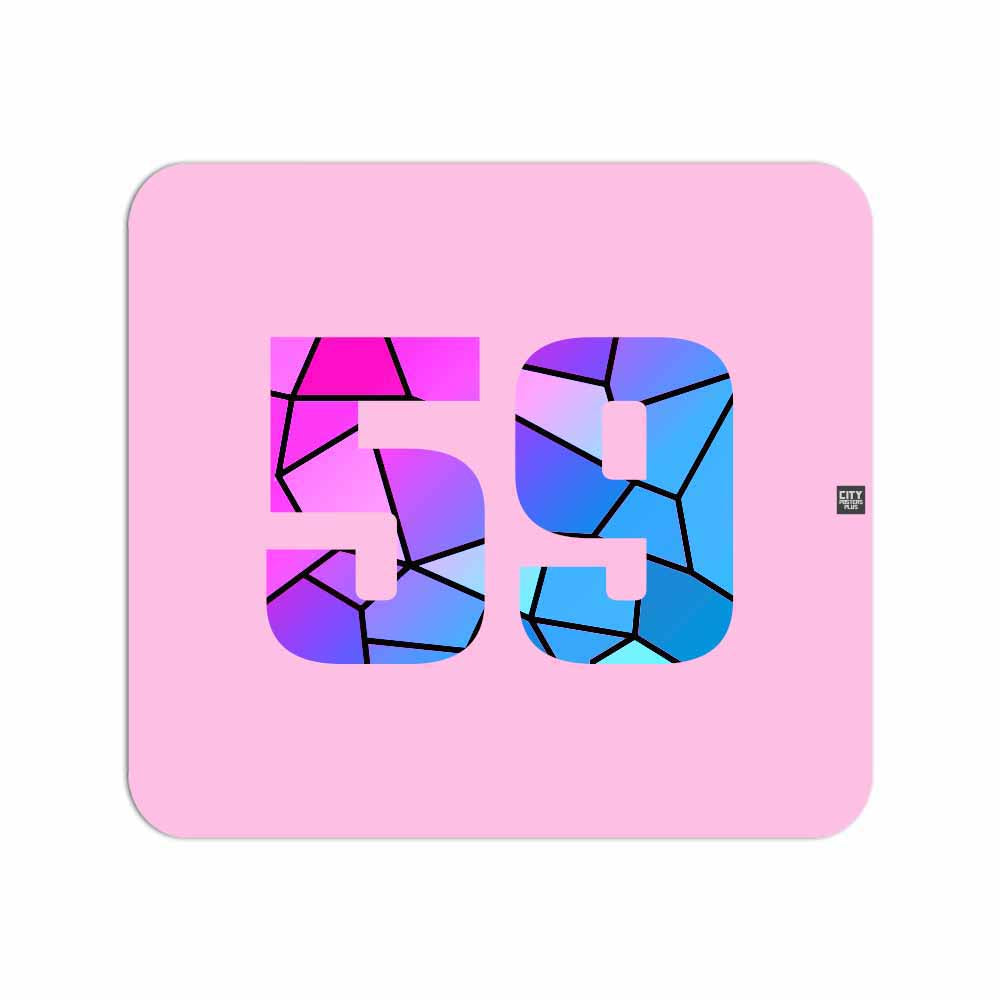 59 Number Mousepad (Light Pink)
