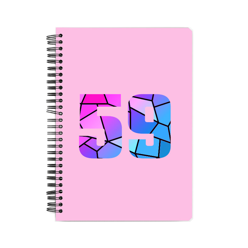 59 Number Notebook (Light Pink, A5 Size, 100 Pages, Ruled, 6 Pack)