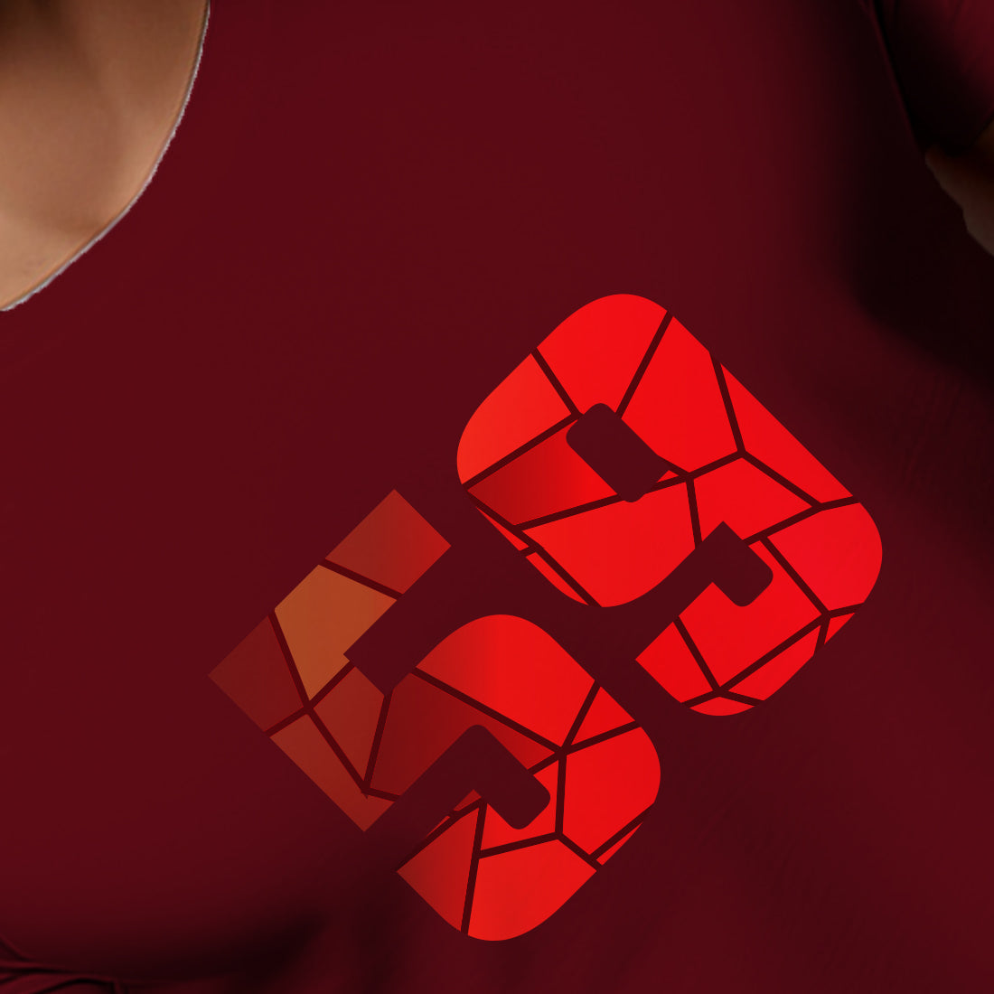 59 Number Men Unisex T-Shirt | Custom Number Graphic Tee (Maroon)