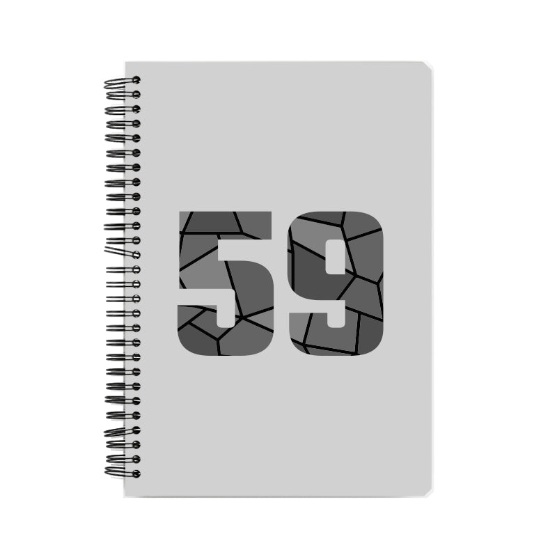 59 Number Notebook (Melange Grey, A5 Size, 100 Pages, Ruled, 6 Pack)