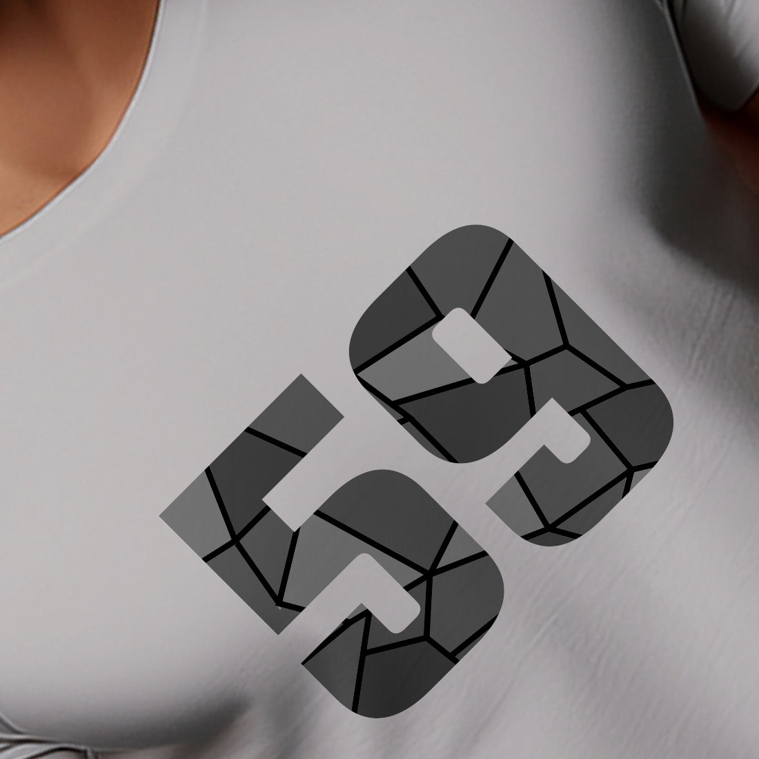 59 Number Men Unisex T-Shirt | Custom Number Graphic Tee (Melange Grey)