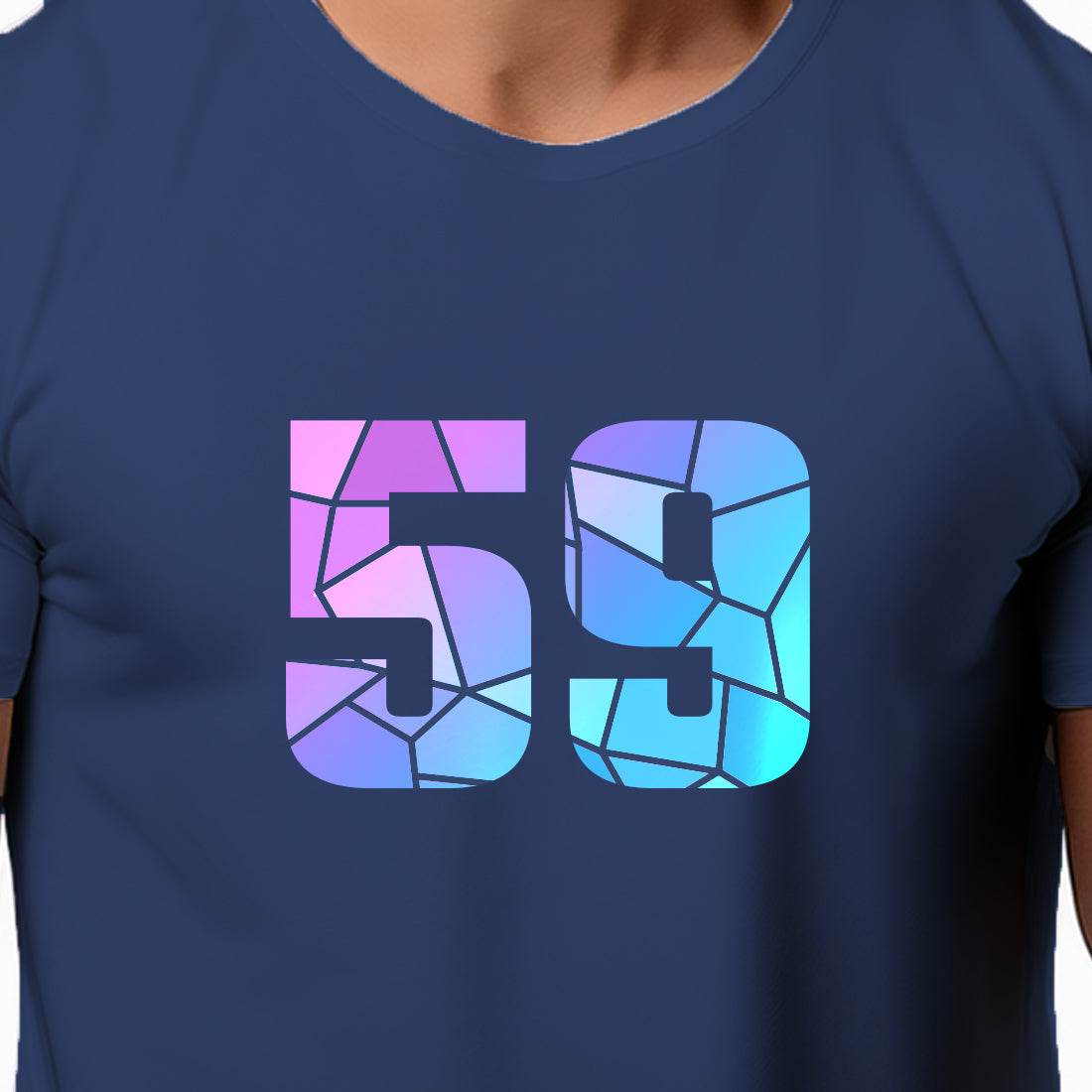 59 Number Men Unisex T-Shirt | Custom Number Graphic Tee (Navy Blue)