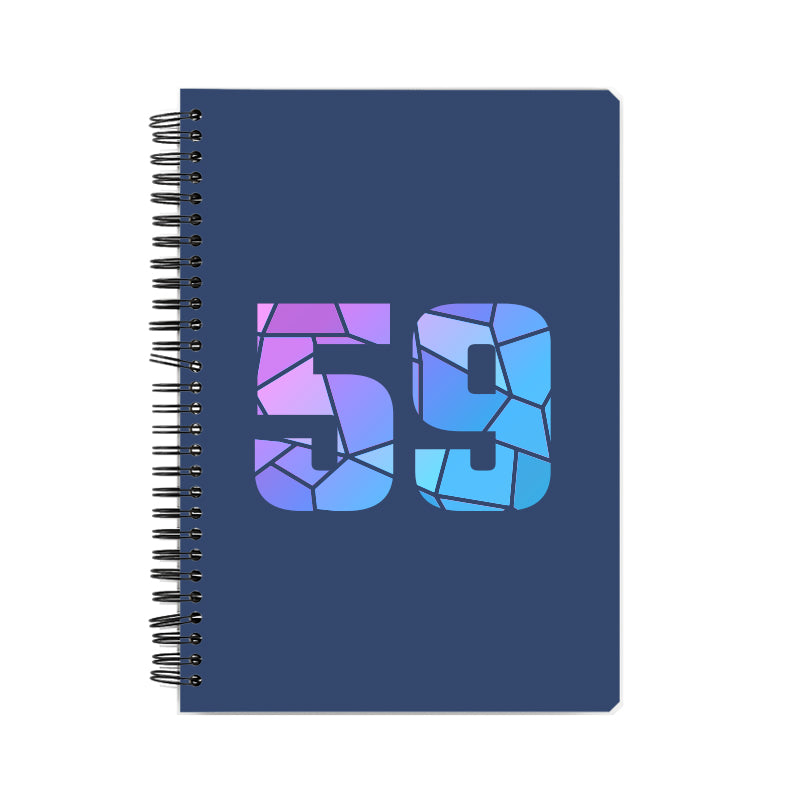 59 Number Notebook (Navy Blue, A5 Size, 100 Pages, Ruled, 6 Pack)