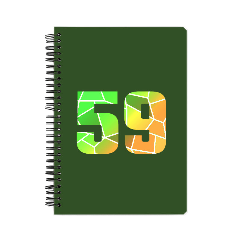 59 Number Notebook (Olive Green, A5 Size, 100 Pages, Ruled, 6 Pack)