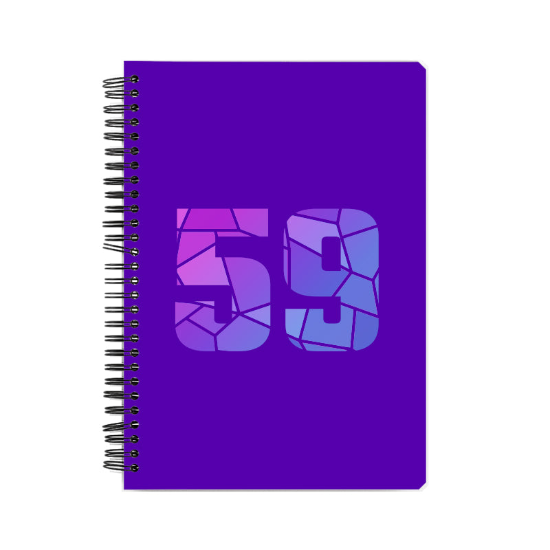 59 Number Notebook (Purple, A5 Size, 100 Pages, Ruled, 6 Pack)