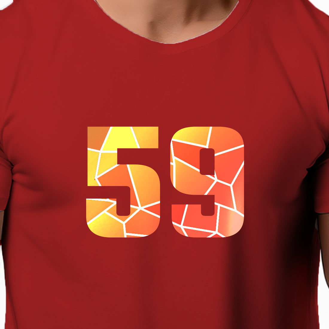 59 Number Men Unisex T-Shirt (Red)