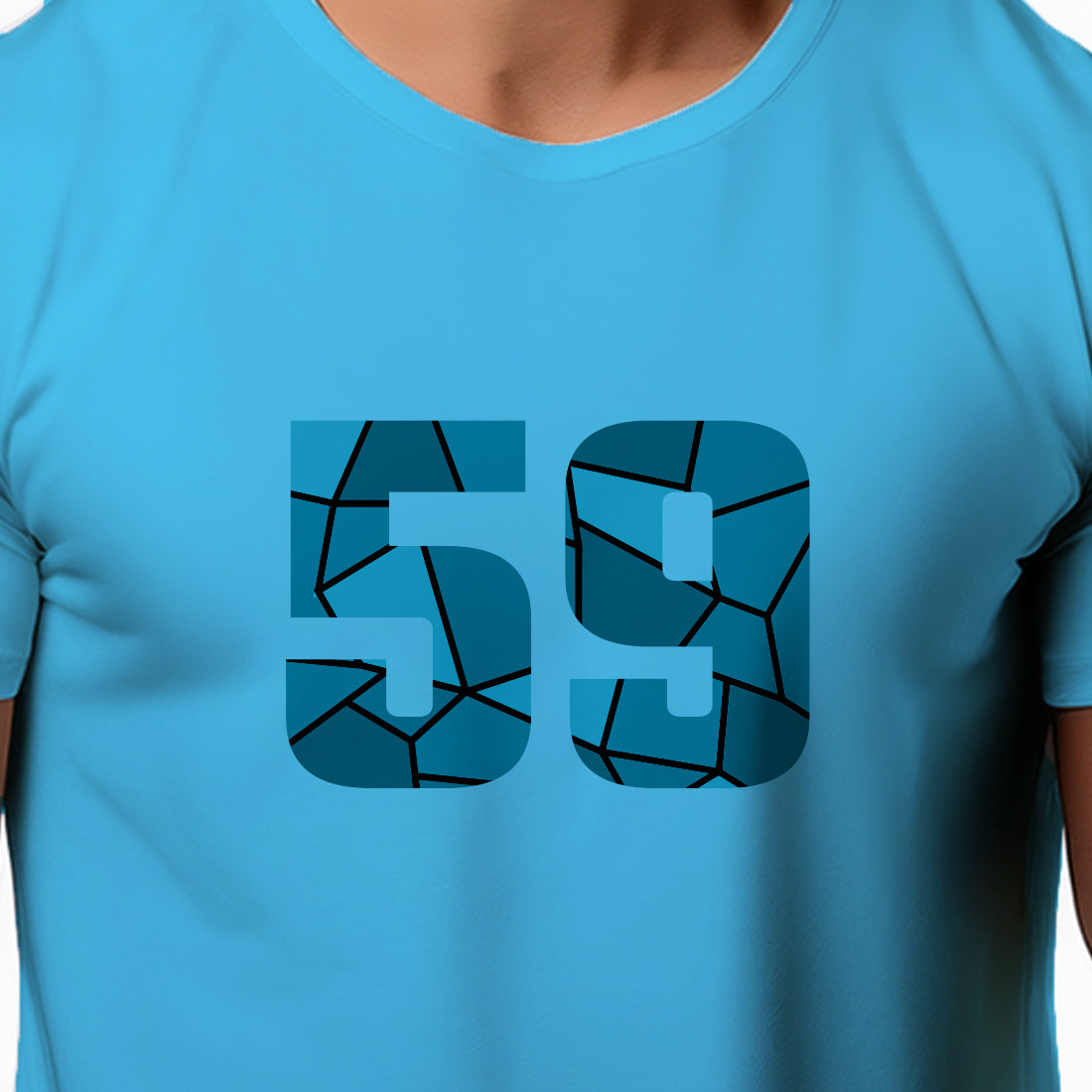 59 Number Men Unisex T-Shirt | Custom Number Graphic Tee (Sky Blue)