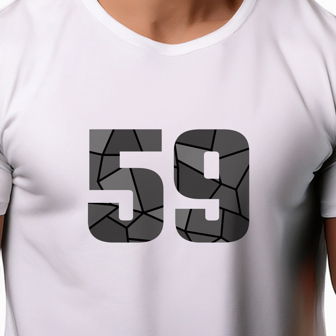 59 Number Men Unisex T-Shirt | Custom Number Graphic Tee (White)