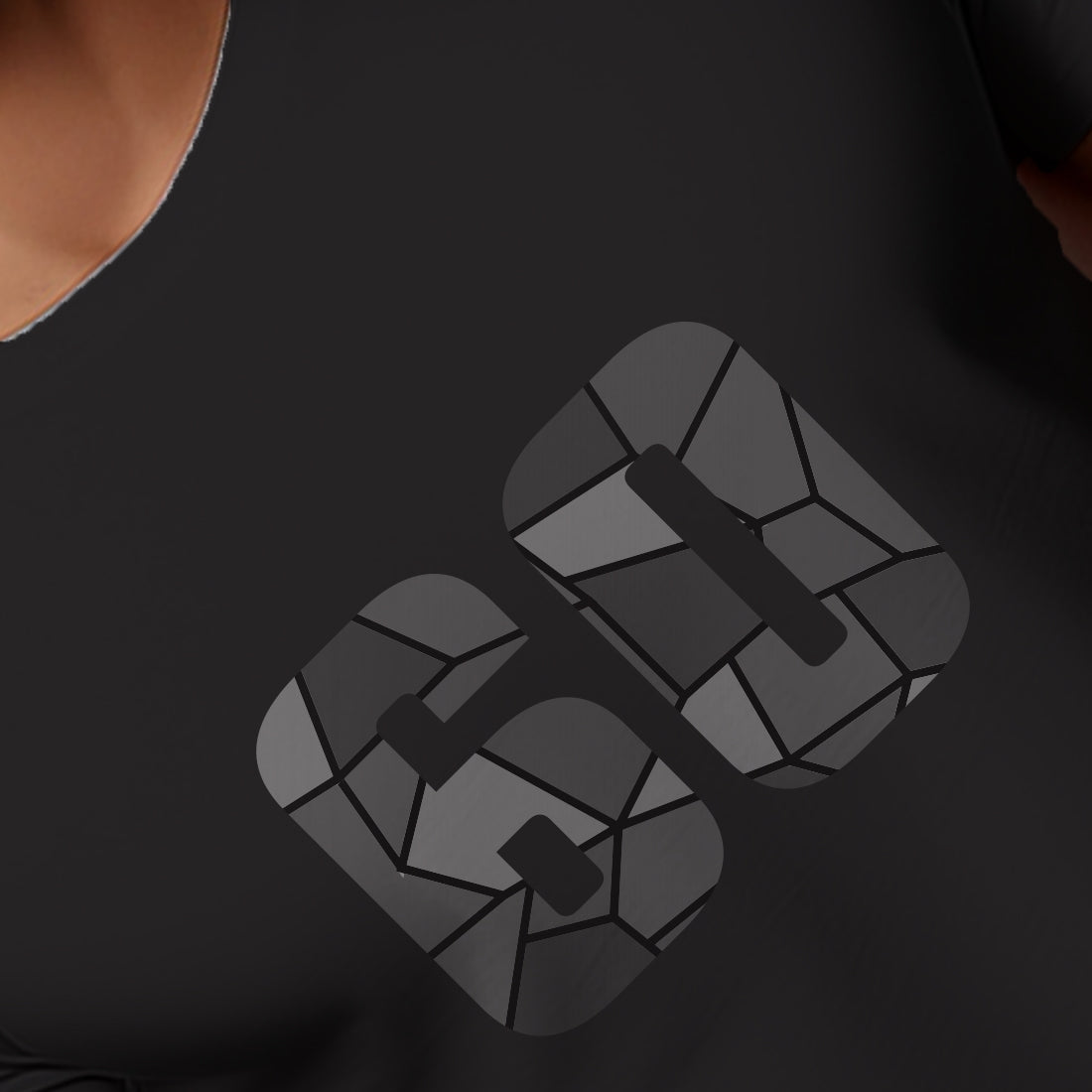 60 Number Men Unisex T-Shirt | Custom Number Graphic Tee (Black)