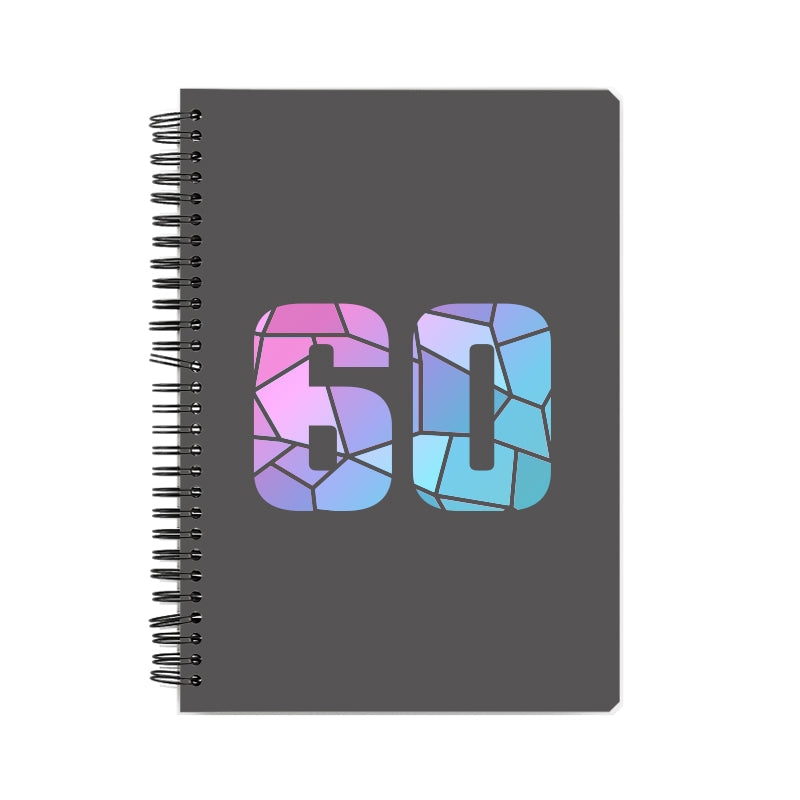 60 Number Notebook (Charcoal Grey, A5 Size, 100 Pages, Ruled, 6 Pack)