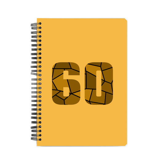 60 Number Notebook (Golden Yellow, A5 Size, 100 Pages, Ruled, 6 Pack)